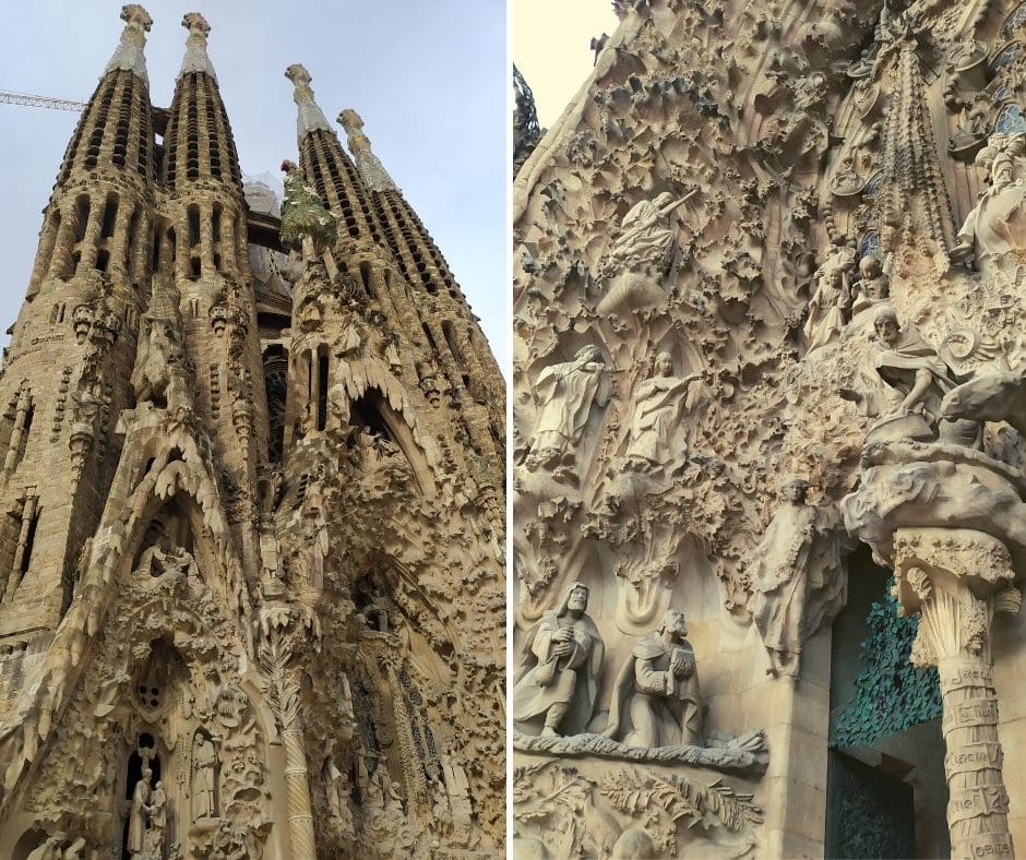 Sagrada Família em Barcelona: fachada do nascimento de Cristo