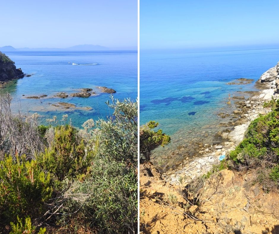 Vistas da praia de Buca delle Fate