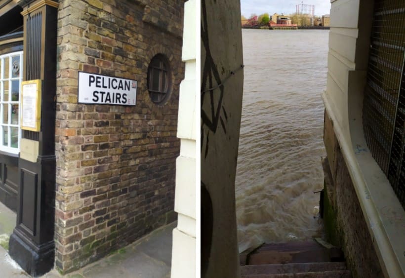 Pelican Stairs, acesso à "praia" em Londres