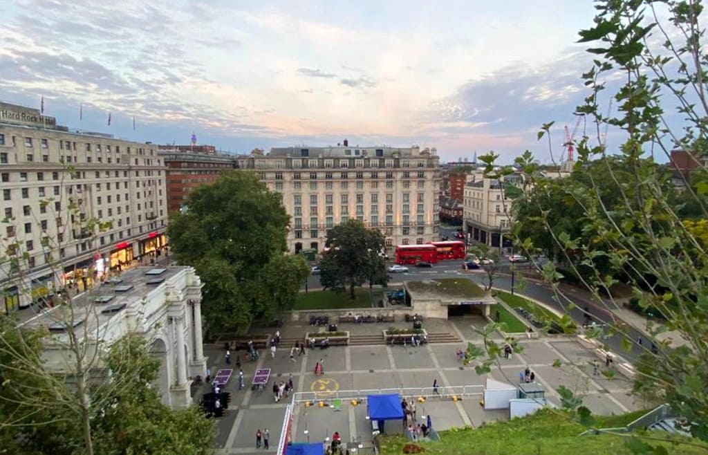 Vista Panorâmica do Marble Arch Mound em Londres