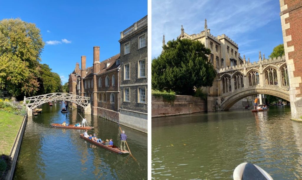 Ponte Matemática e Ponte dos Suspiros em Cambridge